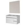 Conjunto de baño albuera 80x45 cm blanco brillo 2 cajones y 2 puertas suspendido