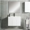 Conjunto de baño albuera 80x45 cm blanco brillo 2 cajones y 2 puertas suspendido