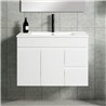 Conjunto de baño albuera 80x45 cm blanco brillo 2 cajones y 2 puertas suspendido