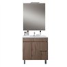 Conjunto de baño albuera 80x45 cm gris brillo 2 cajones y 2 puertas patas