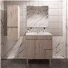 Conjunto de baño albuera 80x45 cm gris brillo 2 cajones y 2 puertas patas