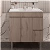 Conjunto de baño albuera 80x45 cm gris brillo 2 cajones y 2 puertas patas