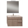 Conjunto de baño albuera 80x45 cm gris brillo 2 cajones y 2 puertas suspendido