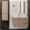 Conjunto de baño albuera 80x45 cm gris brillo 2 cajones y 2 puertas suspendido