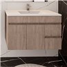 Conjunto de baño albuera 80x45 cm gris brillo 2 cajones y 2 puertas suspendido