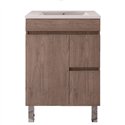 Mueble + lavabo albuera 60x45 cm gris brillo 2 cajones y 2 puertas patas