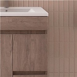 Mueble + lavabo albuera 60x45 cm gris brillo 2 cajones y 2 puertas patas