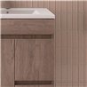 Mueble + lavabo albuera 60x45 cm gris brillo 2 cajones y 2 puertas patas