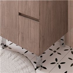 Mueble + lavabo albuera 60x45 cm gris brillo 2 cajones y 2 puertas patas