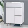 Compra Mueble + lavabo albuera 70x45 cm blanco brillo 2 cajones