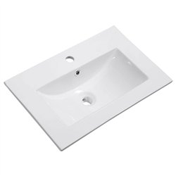 Compra Mueble + lavabo albuera 70x45 cm blanco brillo 2 cajones