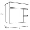 Mueble + lavabo albuera 80x45 cm blanco brillo 2 cajones y puertas suspendido