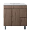 Mueble + lavabo albuera 80x45 cm gris brillo 2 cajones y 2 puertas patas