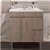 Mueble + lavabo albuera 80x45 cm gris brillo 2 cajones y 2 puertas patas