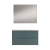 Conjunto de baño valnera 100x45 cm azul oceano mate 2 cajones suspendido