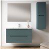 Conjunto de baño valnera 100x45 cm azul oceano mate 2 cajones suspendido