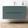 Conjunto de baño valnera 100x45 cm azul oceano mate 2 cajones suspendido