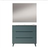 Conjunto de baño valnera 100x45 cm azul oceano mate 3 cajones con patas