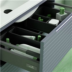 Conjunto de baño valnera 100x45 cm azul oceano mate 3 cajones con patas