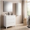 Conjunto de baño valnera 100x45 cm blanco mate 3 cajones con patas