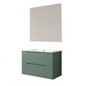 Conjunto de baño valnera 100x45 cm verde lago mate 2 cajones suspendido