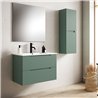 Conjunto de baño valnera 100x45 cm verde lago mate 2 cajones suspendido