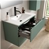 Conjunto de baño valnera 100x45 cm verde lago mate 2 cajones suspendido