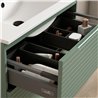 Conjunto de baño valnera 100x45 cm verde lago mate 3 cajones con patas