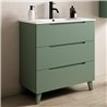 Conjunto de baño valnera 100x45 cm verde lago mate 3 cajones con patas