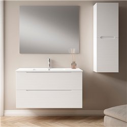 Conjunto de baño valnera 120x45 cm blanco mate 2 cajones suspendido