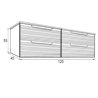 Conjunto de baño valnera 120x45 cm blanco mate 2 cajones suspendido