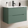 Conjunto de baño valnera 120x45 cm verde lago mate 2 cajones suspendido