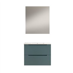 Conjunto de baño valnera 60x45 cm azul oceano mate 2 cajones suspendido