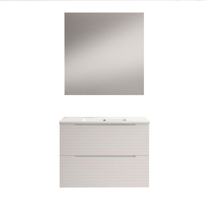 Conjunto de baño valnera 60x45 cm blanco mate 2 cajones suspendido