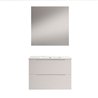 Conjunto de baño valnera 60x45 cm blanco mate 2 cajones suspendido