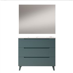 Conjunto de baño valnera 80x45 cm azul oceano mate 3 cajones con patas