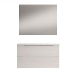 Conjunto de baño valnera 80x45 cm blanco mate 2 cajones suspendido