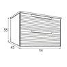 Conjunto de baño valnera sobre encimera 100x45 cm azul oceano mate 2 cajones sus