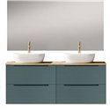 Conjunto de baño valnera sobre encimera 120x45 cm azul oceano mate 2 cajones sus