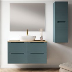 Conjunto de baño valnera sobre encimera 120x45 cm azul oceano mate 2 cajones sus