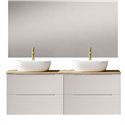 Conjunto de baño valnera sobre encimera 120x45 cm blanco mate 2 cajones suspendi