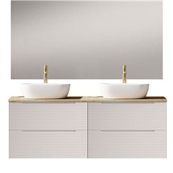 Conjunto de baño valnera sobre encimera 120x45 cm blanco mate 2 cajones suspendi