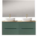 Conjunto de baño valnera sobre encimera 120x45 cm verde lago mate 2 cajones susp