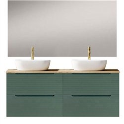 Conjunto de baño valnera sobre encimera 120x45 cm verde lago mate 2 cajones susp