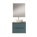 Conjunto de baño valnera sobre encimera 60x45 cm azul oceano mate 2 cajones susp