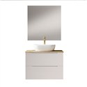 Conjunto de baño valnera sobre encimera 60x45 cm blanco mate 2 cajones suspendid