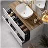 Conjunto de baño valnera sobre encimera 60x45 cm blanco mate 2 cajones suspendid