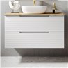 Conjunto de baño valnera sobre encimera 60x45 cm blanco mate 2 cajones suspendid