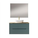 Conjunto de baño valnera sobre encimera 80x45 cm azul oceano mate 2 cajones susp
