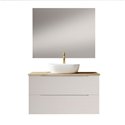 Conjunto de baño valnera sobre encimera 80x45 cm blanco mate 2 cajones suspendid